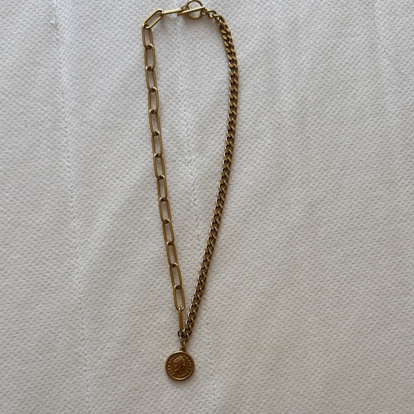 Adorina Jewelry - Adorina Water Resistant Mixed Chain Coin Necklace